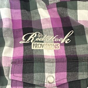 Red Hook ProvisionsBrooklyn, NY  Purple and Black Plaid Men's Shirt Size XL